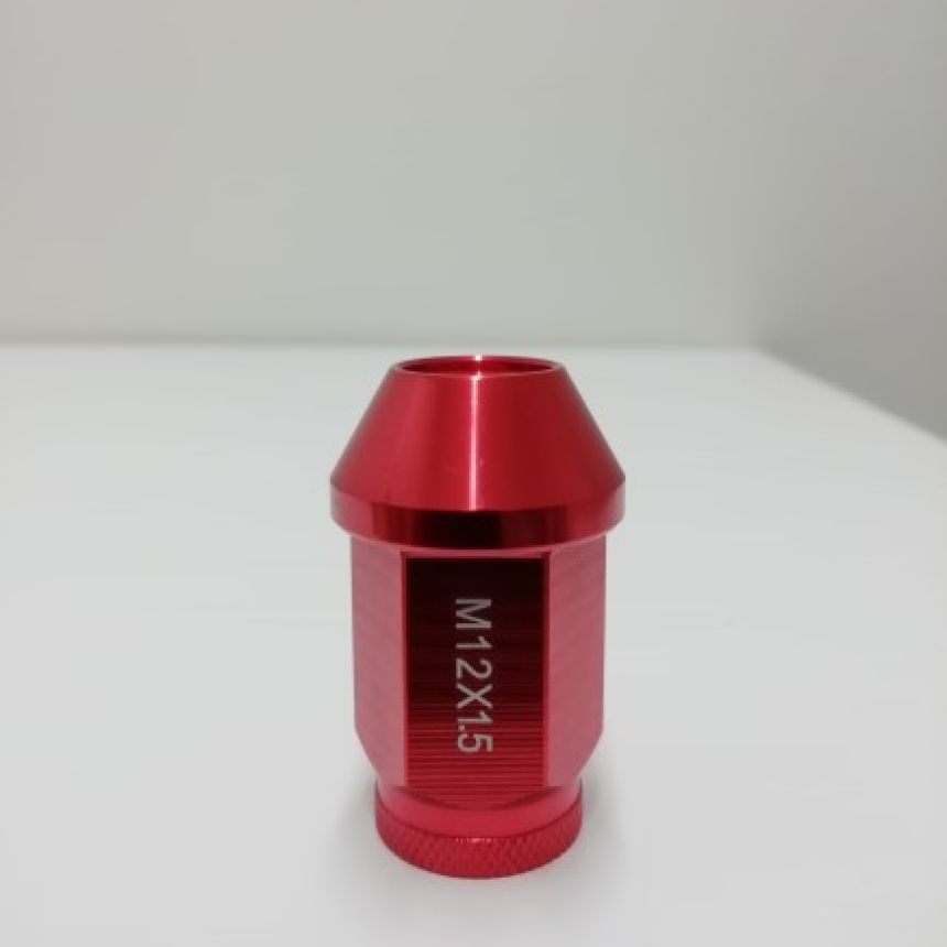 Alumiinimutterisarja punainen 1,5mm nousu, 12mm, 16 kpl