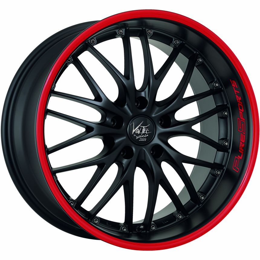 VOLTEC T6 Mattblack Puresports / Color Trim rot 8x18