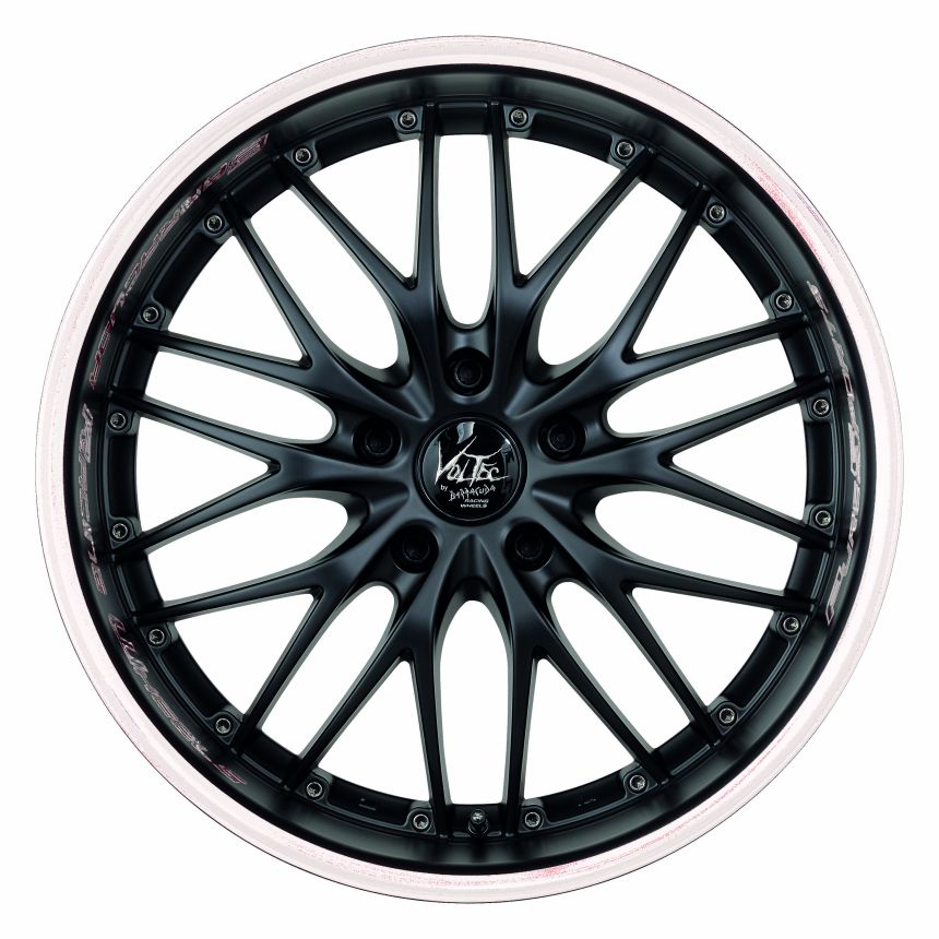 VOLTEC T6 Mattblack Puresports / Color Trim weiss 8x18