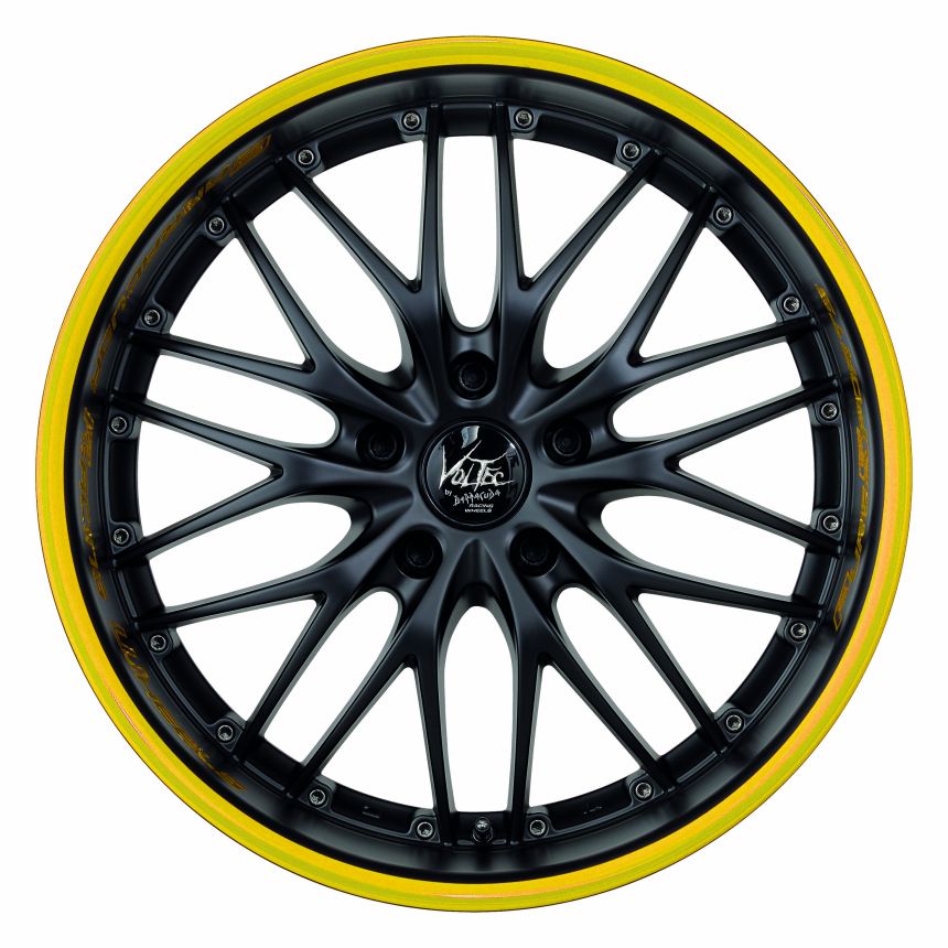 VOLTEC T6 Mattblack Puresports / Color Trim gelb 8.5x19