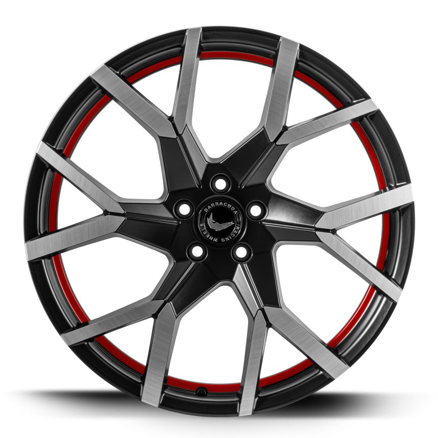 TZUNAMEE EVO Dark Gunmetal brushed undercut Trimline red 8.5x19