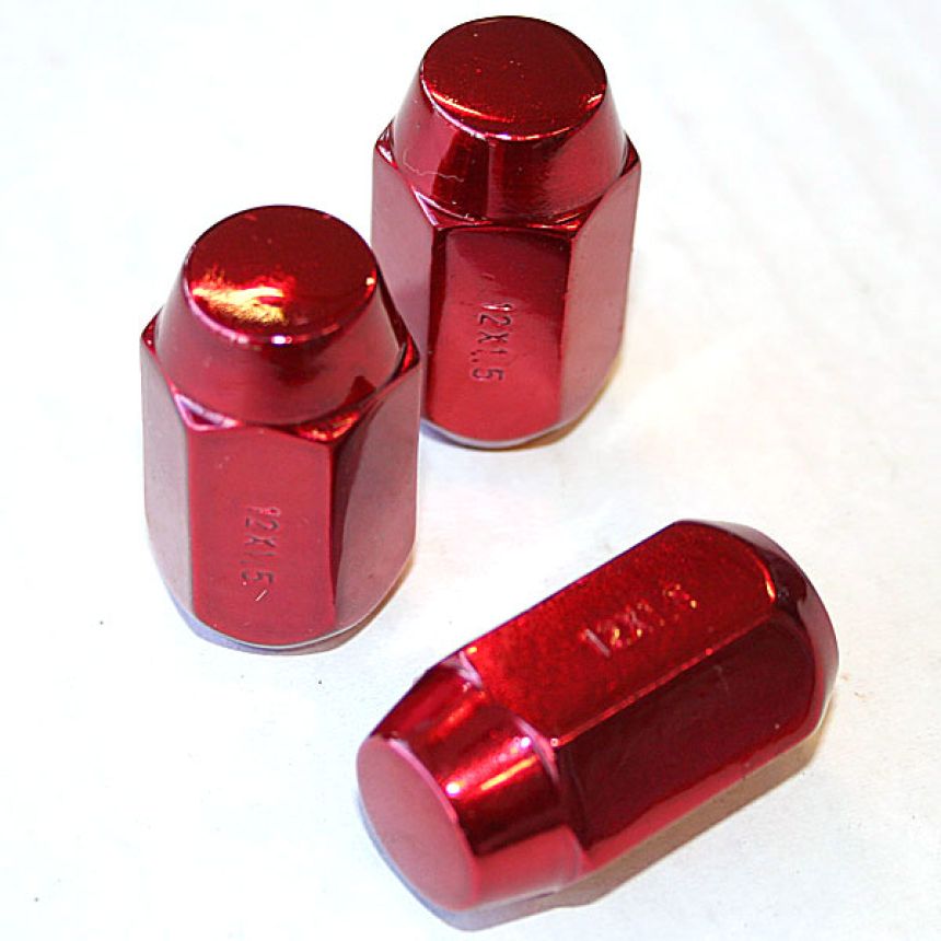 Punainen aluvannemutteri 1,5mm nousu, 12mm