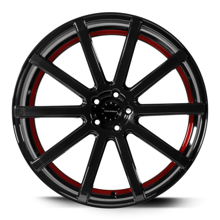 DEVILLE Higloss-Black/ undercut Color Trim rot 9.5x22