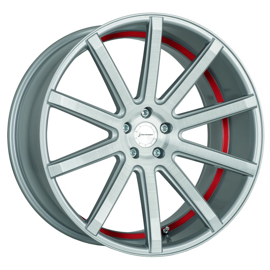 DEVILLE Silver-brushed-Surface/ undercut Color Trim rot 9.5x22