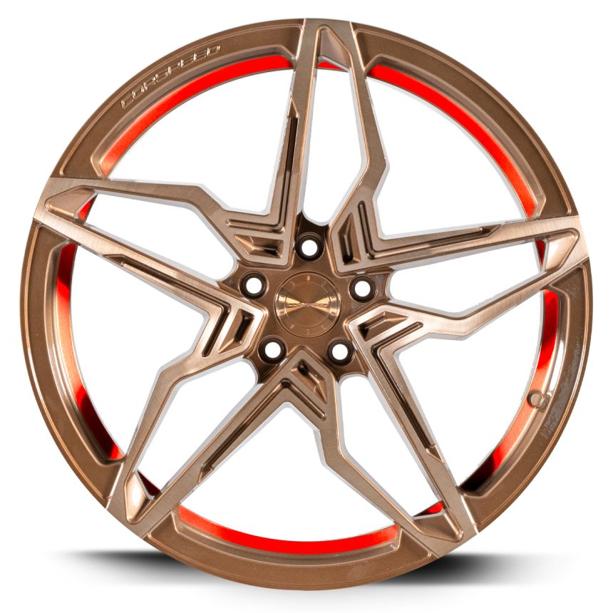 KHARMA Higloss-Bronze brushed Surface undercut Trimline red 8.5x19