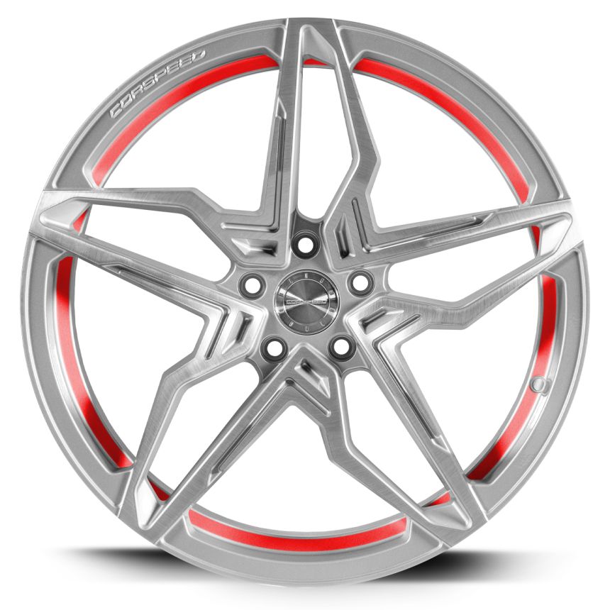 KHARMA Silver-brushed-Surface undercut Trimline red 8.5x19