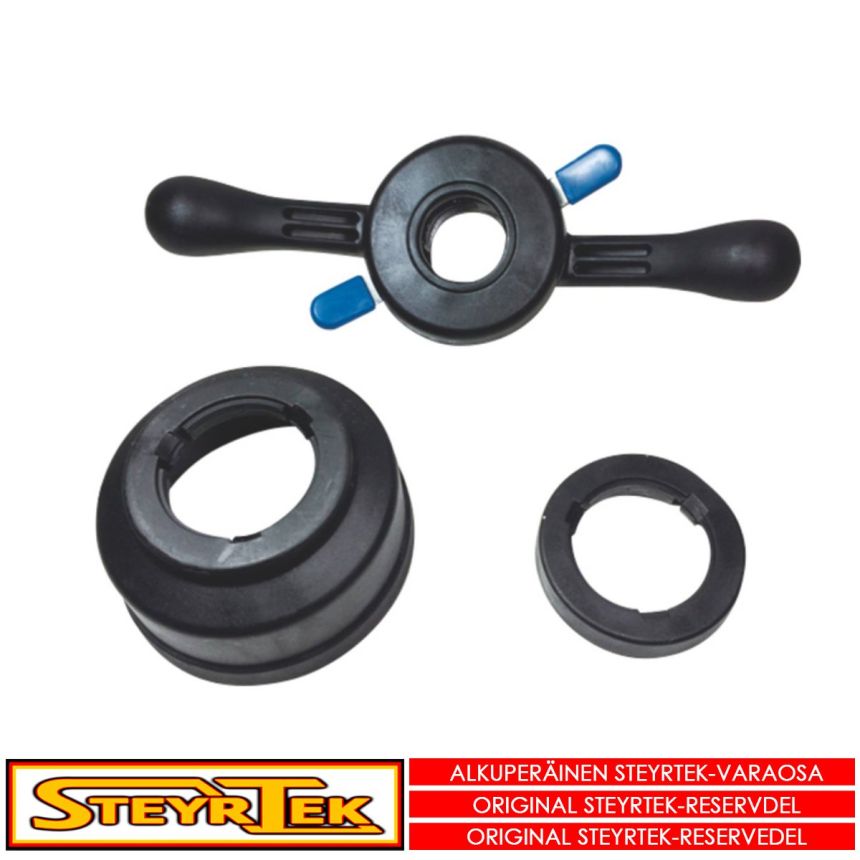 SteyrTek Pikamutteri ja paininkuppi vanteen kiinnitykseen 36mm akselille